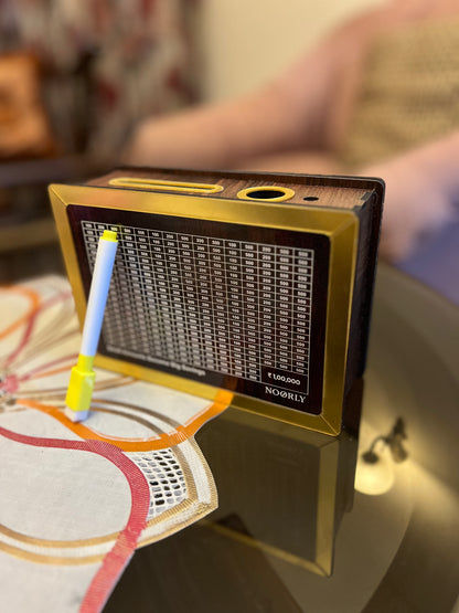 1 Lakh Wooden Money Piggy Bank (Including marker)