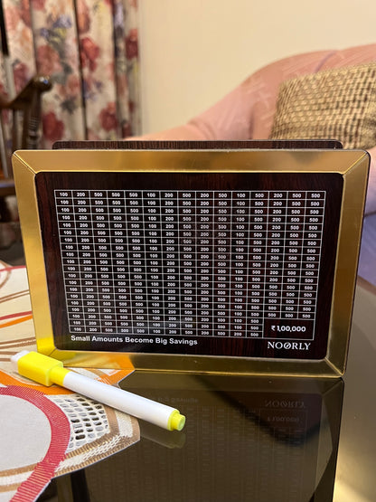 1 Lakh Wooden Money Piggy Bank (Including marker)