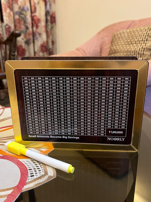 1 Lakh Wooden Money Piggy Bank (Including marker)