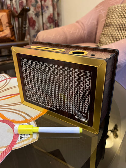 1 Lakh Wooden Money Piggy Bank (Including marker)